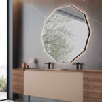 Specchio inserito in un arredo bagno Azzurra