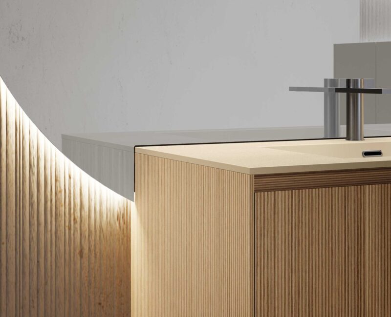 Arredare il bagno con texture e materiali tattili